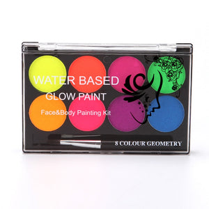 8-Colors Face Body Art Paint UV Glow Fluorescent Glowing Halloween Party Fancy Dress Beauty Makeup Tool