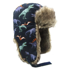 Kids Thickened Fur Hats Winter Windproof Keep Warm Hat for Girls Boys Cute Little Ear Ushanka Cap Children 0-4 Years Bomber Cap