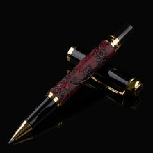 Load image into Gallery viewer, Red Wine Dragon Clip Gold Color Accents Roller Ball Pen High Quality Ballpoint Pens Office Supplies Student Writing Gift
