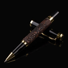 Load image into Gallery viewer, Red Wine Dragon Clip Gold Color Accents Roller Ball Pen High Quality Ballpoint Pens Office Supplies Student Writing Gift
