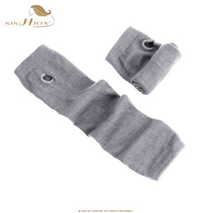 Striped Wrist Arm Hand Arm Warmers Knitted Finger-less Gloves Long Sleeve soft striped Elbow Gloves
