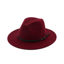 Load image into Gallery viewer, Fedora Hat Men Women Imitation Woolen Winter Women Felt Hats Men Fashion Black Top Jazz Hat Fedoras Chapeau Sombrero Mujer 2019
