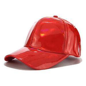 Doitbest laser PU Leather Baseball Cap for men women hip hop Spring snapback Caps suit for Teens Lovers Dance Party hat