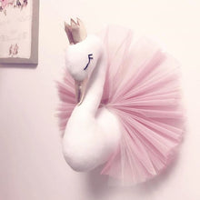 Load image into Gallery viewer, Baby Girl Room Decor Plush Animal Head Swan Wall Home Decoration Baby Stuffed Toys Girls Bedroom Accessories Kids Child Gift
