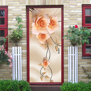 DIY 3D Decorative Wall Papers For The Door Stickers Waterproof Vinyl Design Self Stick View Door Posters