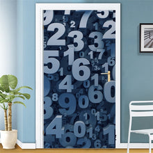 Load image into Gallery viewer, 95x215cm Space Geometry Door Sticker Self Adhesive Waterproof Removable Wallpaper Vinyl Wall Decal Posters Home Decor deurposter
