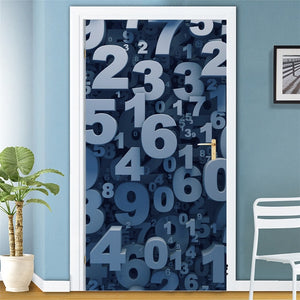 95x215cm Space Geometry Door Sticker Self Adhesive Waterproof Removable Wallpaper Vinyl Wall Decal Posters Home Decor deurposter