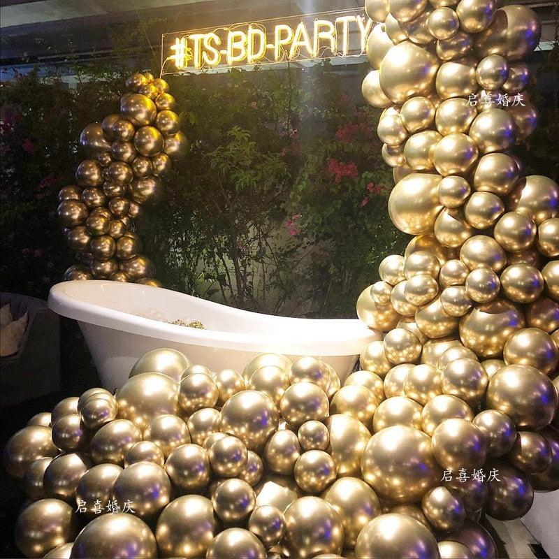 100pcs 10-inch Golden Balloons Arch Wedding Supplies Party Decor Birthday Party Wedding Party