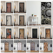 Load image into Gallery viewer, Retro Metal Gear Wallpapers For Living Room Wooden Door Art Door Decoration Sticker Self Stick Renew Home Improvement 3D Murals
