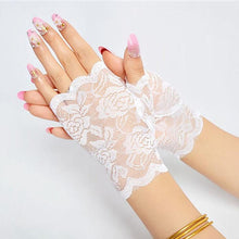 Load image into Gallery viewer, Long Fingerless Womens Sexy Lace Gloves Ladies Half Finger Fishnet Mesh Gloves
