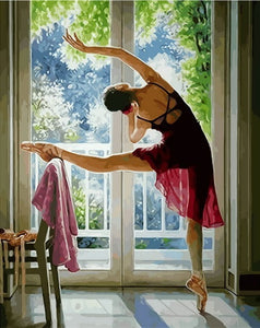Painting By Numbers Paint Ballet Dancer DIY Canvas Picture Hand Painted Oil Painting Music Girl Home Decoration