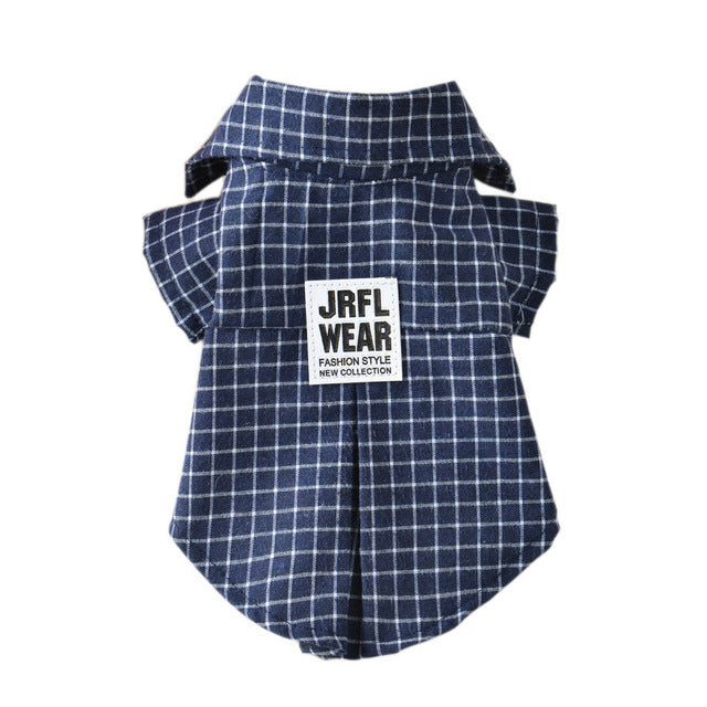 Classic Plaid Pet T-Shirt Summer Dog Shirt Vest Casual Dog Tops Puppy Outfits Yorkshire Dog Clothes Pet Clothing For Small Dogs