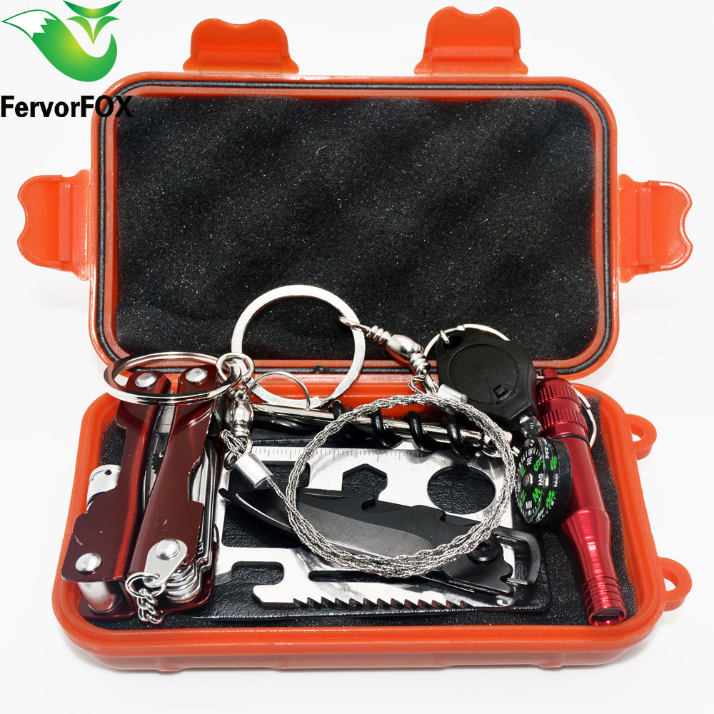 NEW Outdoor Emergency Equipment SOS Kit First Aid Box Supplies Field Self-help Box For Camping Travel Survival Gear Tool Kits
