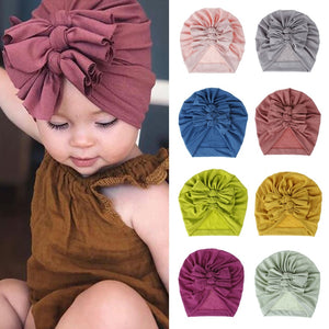 18 Colors Baby Hat for Girls Bows Turban Hats Infant Photography Props Cotton Kids Beanie Baby Cap Accessories Children Hats