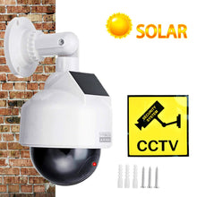 Load image into Gallery viewer, Fake Solar Power CCTV Camera Waterproof Outdoor Surveillance Cameras Flashing Red LED Light Simulation Camera
