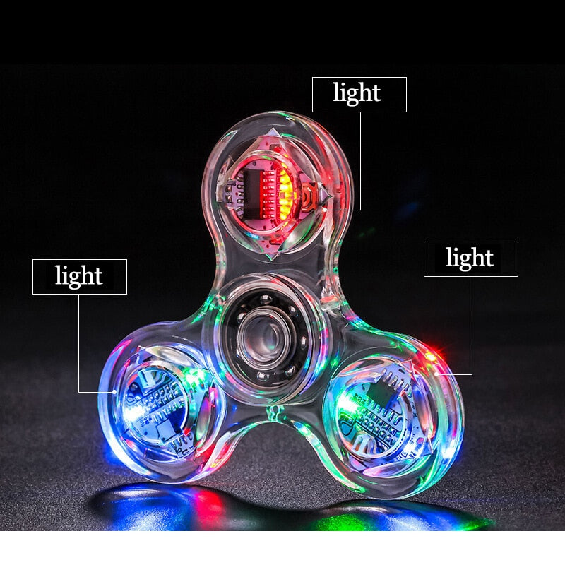 Fidget Spinner Glow in the Dark Adult Toy Anti Stress Led Tri-Spinner Autism Toys Kinetic Hand Spinner for Kids