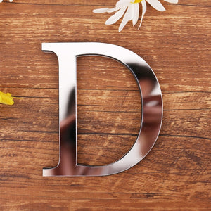 3D DIY Acrylic English Letters Wall Sticker Personalized Name Self-adhesive Mirror Stickers for Wedding Birthday Home Decor