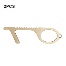 Load image into Gallery viewer, Non-Contact Protection Tool Elevator Button Safety Door Opener Tool Key-chain Isolation Brass Key Door Opener No Touch Tools
