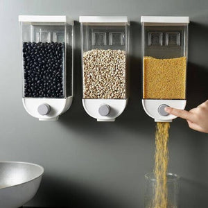 1500ML Push Button Food Container For Cereal Storage Box Kitchen Wall-Mounted Storage Tank Plastic Container Storage Food Storage Airtight