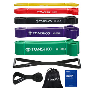 TOMSHOO Resistance Bands Fitness Yoga Home Gym Exercise Resistance Bands Latex Gym Strength Training Loops Bands Gym Workout