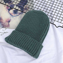 Load image into Gallery viewer, Winter Solid Color Wool Knit Beanie Women Fashion Casual Hat Warm Female Soft Thicken Hedging Cap Slouchy Bonnet Ski

