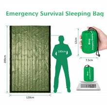 Load image into Gallery viewer, Outdoor Life Bivy Emergency Sleeping Bag Thermal Keep Warm Waterproof Mylar First Aid Emergency Blanket Camping Survival Gear
