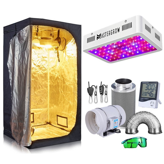 1000W Grow Tent Room Complete Kit Hydroponic Growing System LED Grow Light + 4