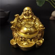 Load image into Gallery viewer, Gold Laughing Buddha Statue Chinese Feng Shui Money Maitreya Buddha Sculpture Figurines For Home Garden Decoration Statues
