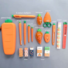 Load image into Gallery viewer, Creative Carrot Series Silicone Soft Pencil Case Pen-holder Organizer Bag Stationery Set Kids Birthday Gift

