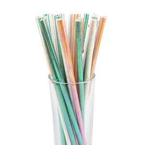 25pcs Disposable Paper Straws Creative Mixed Drinking Straw Birthday Party Decorations Kids Baby Shower Wedding Party Supplies