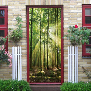 DIY Self-adhesive Natural Scenery Door Wallpaper Home Decor Waterproof Removable Poster Stickers on the Doors Wall Decal