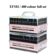 Load image into Gallery viewer, Finecolour Art Marker/Plastic Portable Hard Box Pen EF100/101/102/103 160/240/480 Colors Double-Headed Brush Alcohol Oily Marker
