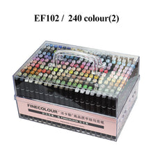 Load image into Gallery viewer, Finecolour Art Marker/Plastic Portable Hard Box Pen EF100/101/102/103 160/240/480 Colors Double-Headed Brush Alcohol Oily Marker
