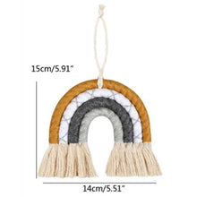 Load image into Gallery viewer, Macrame Rainbow Wall Hanging Decorative Colored Toy for Boho Home Decor, Party Supplies, Baby Shower, Nursery Dorm Room
