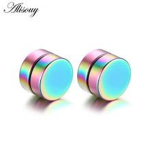 Load image into Gallery viewer, 2pcs Punk Mens Strong Magnet Magnetic Ear Stud Set Non Piercing Earrings Ear Plugs Jewelry Gift for Friends Lovers
