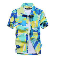 Load image into Gallery viewer, Mens Summer Hawaiian Flower Beach Shirt Short Sleeve Floral Shirts Men Casual Holiday Vacation Clothing
