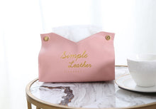 Load image into Gallery viewer, Simple Leather Tissue Case Box Container Car Towel Napkin Papers Bag Holder Box Case Pouch Table Decor
