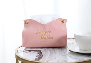 Simple Leather Tissue Case Box Container Car Towel Napkin Papers Bag Holder Box Case Pouch Table Decor