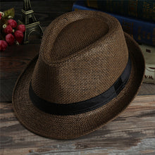 Load image into Gallery viewer, Straw Hat Men Retro Casual Sun Hat Spring Summer Autumn Beach Breathable Cap
