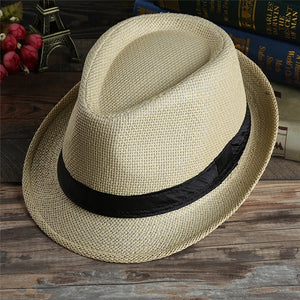 Straw Hat Men Retro Casual Sun Hat Spring Summer Autumn Beach Breathable Cap