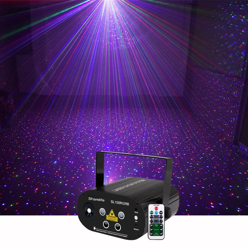 Mini DJ Star Galaxy RGB Deluxe Laser Projector Light Remote Home Party Show Wedding Stage Lighting Effect SL100RGRB
