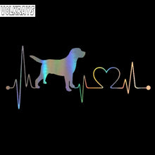 Load image into Gallery viewer, 15cm*5cm Creative Car Decal Sticker Labrador Retriever Heartbeat Love Sticker on Car Funny Decals Vinyl Car Styling
