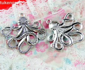 10pcs Octopus Charms DIY Jewelry Making Pendant Fit Bracelets Necklaces  Handmade Crafts Antique Silver Plated Bronze Charm