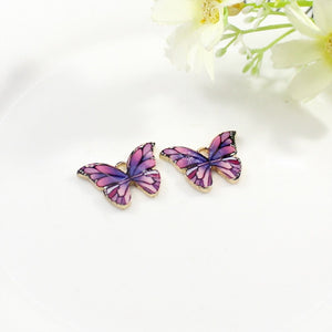 10pcs Color Printed Alloy Butterfly Pendant DIY Craft Supplies Materials Earring Necklaces Jewelry Accessory Decoration Supplies