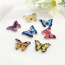 Load image into Gallery viewer, 10pcs Color Printed Alloy Butterfly Pendant DIY Craft Supplies Materials Earring Necklaces Jewelry Accessory Decoration Supplies
