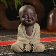 Load image into Gallery viewer, Buddha statues small monk color sand ceramic home club geomantic decoration Purple Sand Figurines Tea Pet
