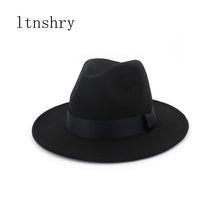 Load image into Gallery viewer, Great Fashion Fedora Vintage Hat Wide Brim Wool Top Hat for Women Church Black Hat Ladies Bowler Hat Jazz Hats for Women
