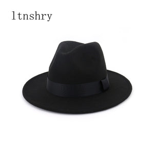 Great Fashion Fedora Vintage Hat Wide Brim Wool Top Hat for Women Church Black Hat Ladies Bowler Hat Jazz Hats for Women