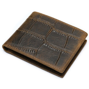 Men's wallet genuine leather purse for men vingate crocodile pattern wallet short coin purse wallet clutch money bag 7001