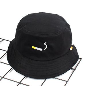 Cigarette Embroidery Bucket Hat Men Women Hip Hop Fishing Cap Adult Panama Bob Hat Summer Lovers Flat Hat Cotton NO CHILL